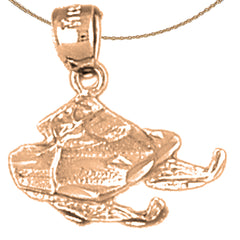 14K or 18K Gold Snow Mobile Pendant