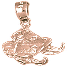 14K or 18K Gold Snow Mobile Pendant