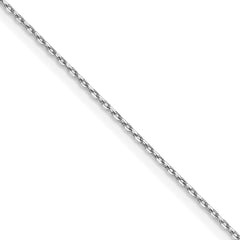 10K White Gold .8mm Diamond-cut Cable with Lobster Clasp Chain