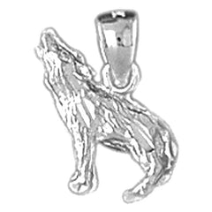 14K or 18K Gold Wolf Pendant