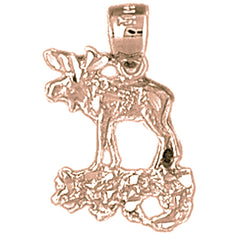 14K or 18K Gold Moose Pendant