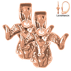14K or 18K Gold Ram Earrings