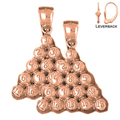 14K or 18K Gold 8 Ball Pool Earrings