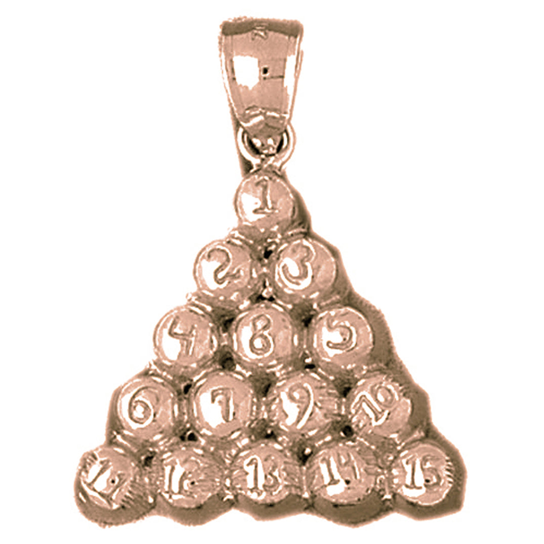 10K, 14K or 18K Gold 8 Ball Pool Pendant