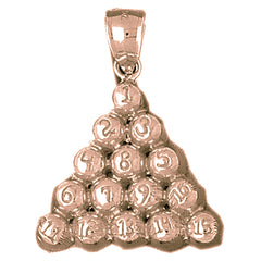 10K, 14K or 18K Gold 8 Ball Pool Pendant