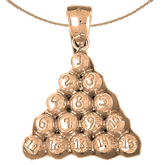 10K, 14K or 18K Gold 8 Ball Pool Pendant