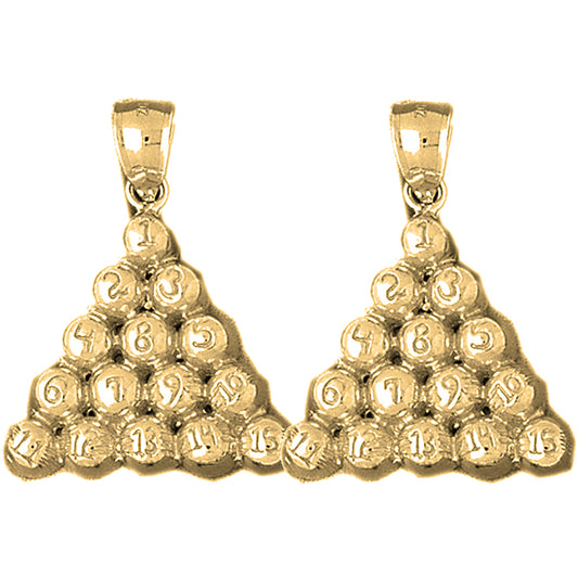 14K or 18K Gold 31mm 8 Ball Pool Earrings