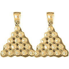 14K or 18K Gold 31mm 8 Ball Pool Earrings
