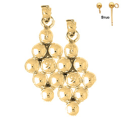 Sterling Silver 29mm 9 Ball Pool Earrings (White or Yellow Gold Plated)