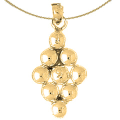 10K, 14K or 18K Gold 9 Ball Pool Pendant