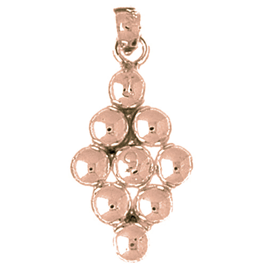 10K, 14K or 18K Gold 9 Ball Pool Pendant