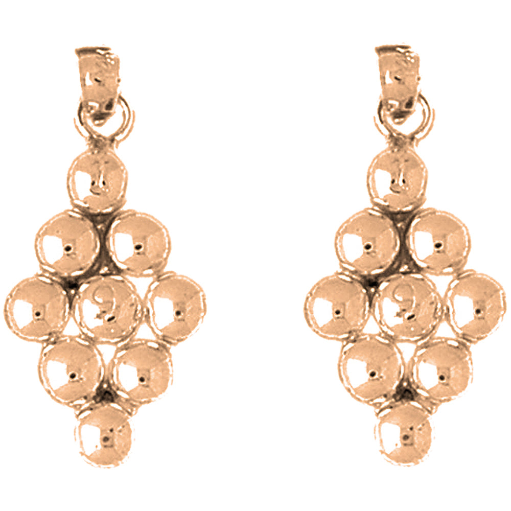 14K or 18K Gold 29mm 9 Ball Pool Earrings