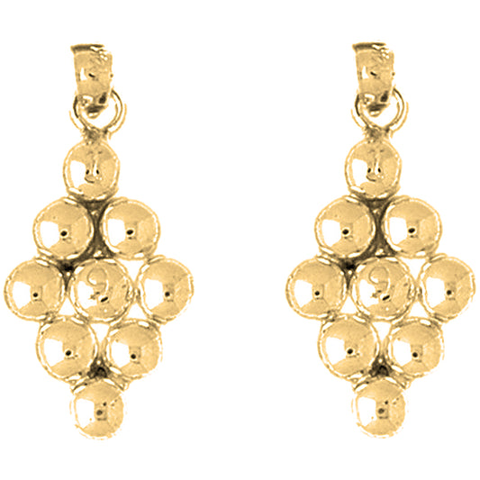 14K or 18K Gold 29mm 9 Ball Pool Earrings