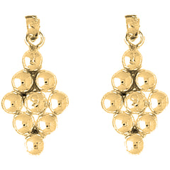 14K or 18K Gold 29mm 9 Ball Pool Earrings