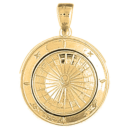 10K, 14K or 18K Gold Roulette Pendant
