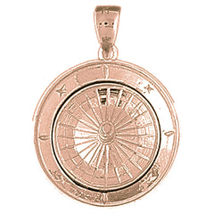 10K, 14K or 18K Gold Roulette Pendant