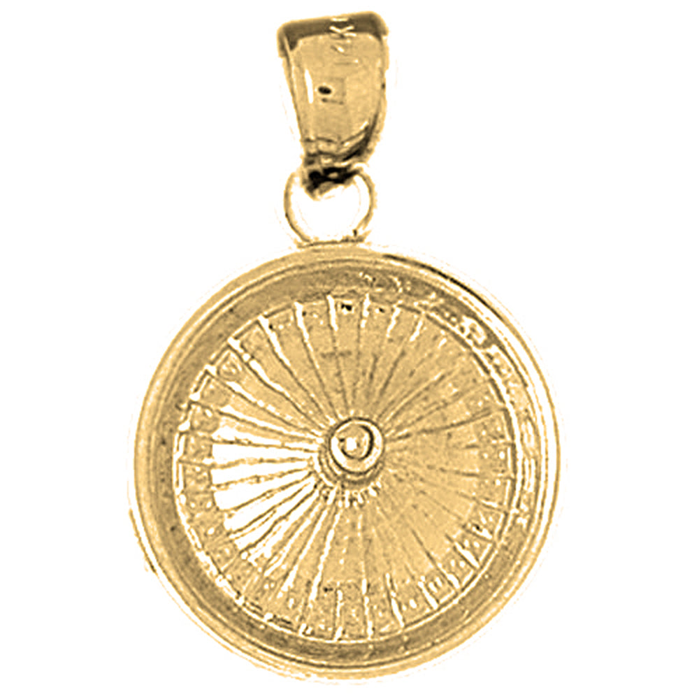 10K, 14K or 18K Gold Roulette Pendant