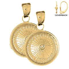 Sterling Silver 22mm Roulette Earrings (White or Yellow Gold Plated)