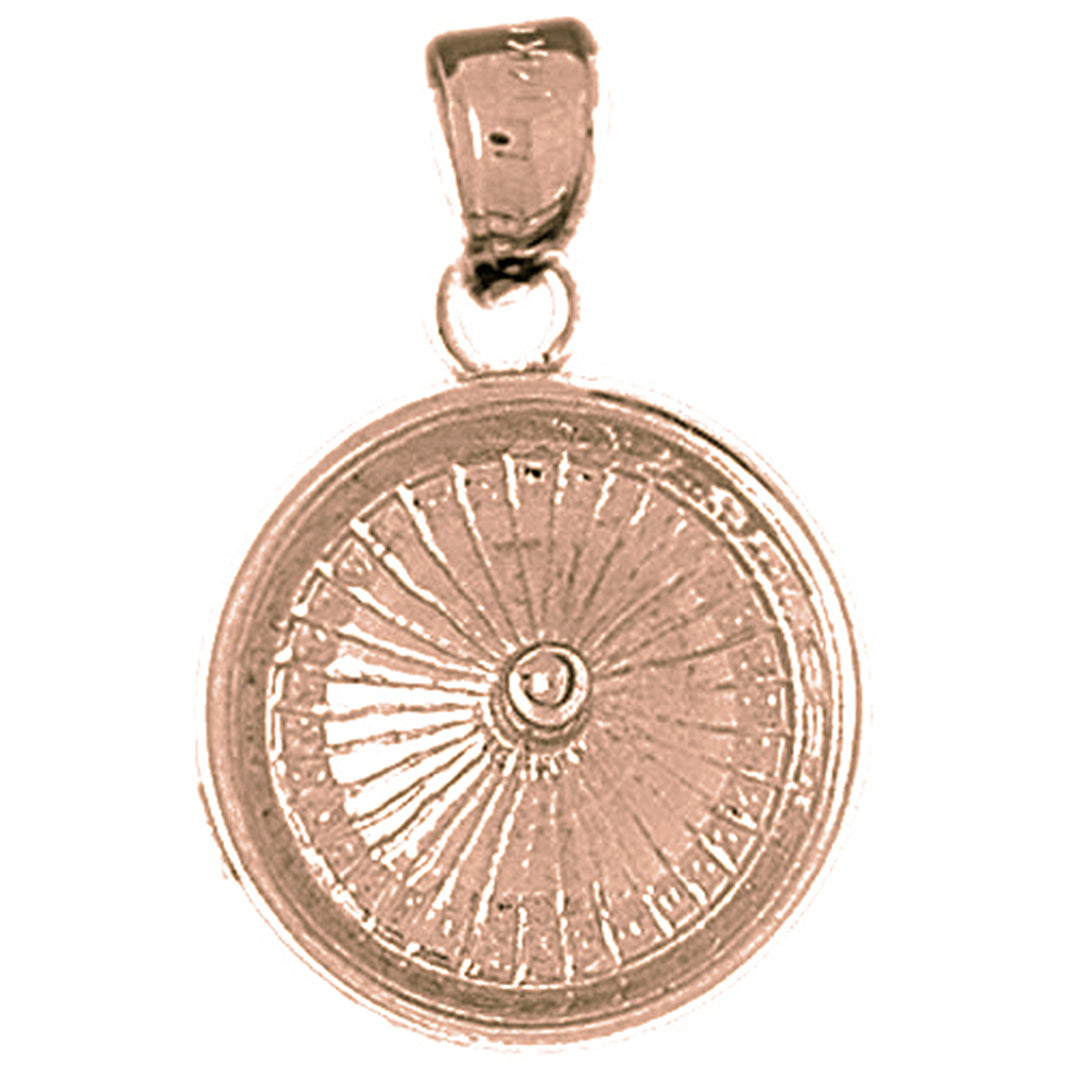10K, 14K or 18K Gold Roulette Pendant