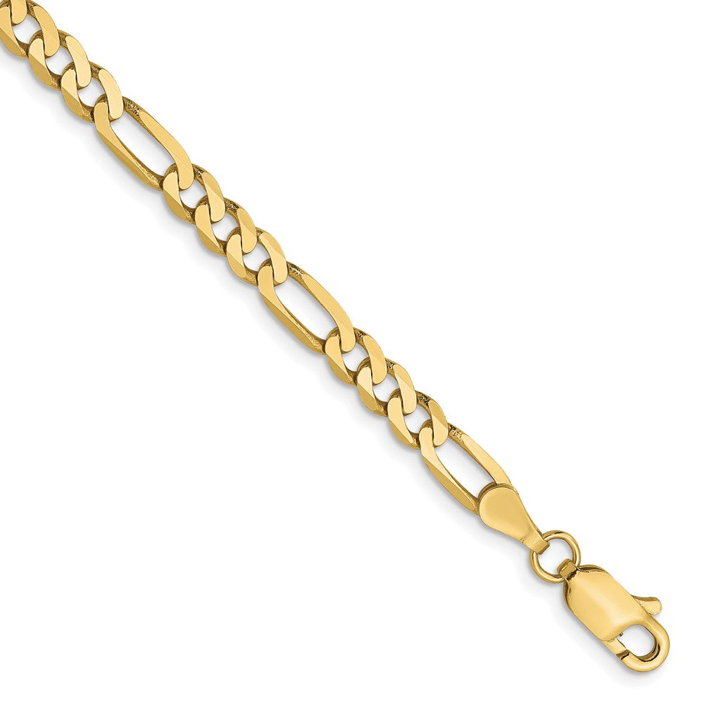 10K Yellow Gold 4mm Flat Figaro Chain