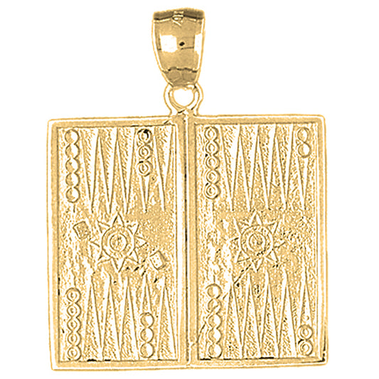 10K, 14K or 18K Gold Backgammon Pendant