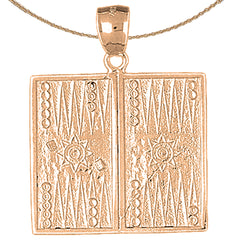 10K, 14K or 18K Gold Backgammon Pendant