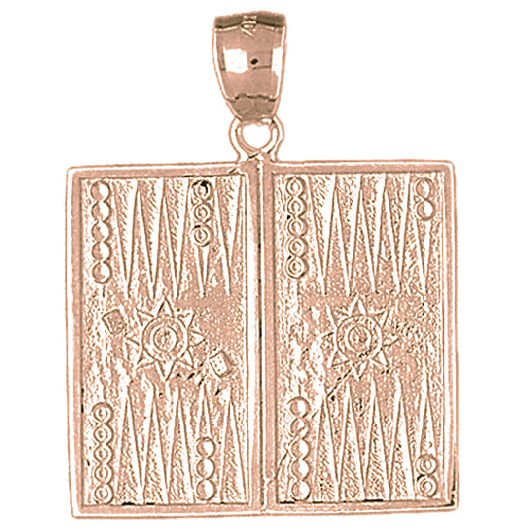10K, 14K or 18K Gold Backgammon Pendant