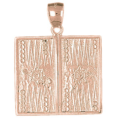 10K, 14K or 18K Gold Backgammon Pendant
