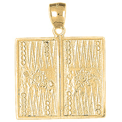 10K, 14K or 18K Gold Backgammon Pendant