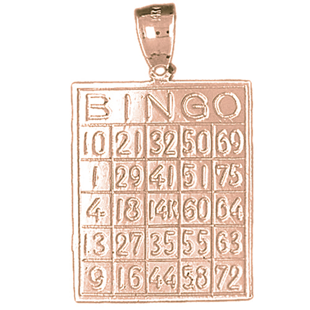 10K, 14K or 18K Gold Bingo Pendant