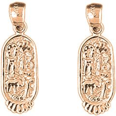 14K or 18K Gold 23mm Good Luck Charms Earrings