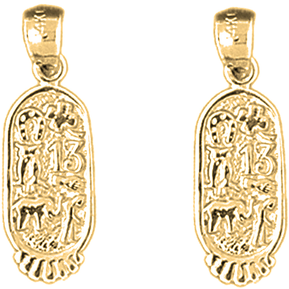 14K or 18K Gold 23mm Good Luck Charms Earrings