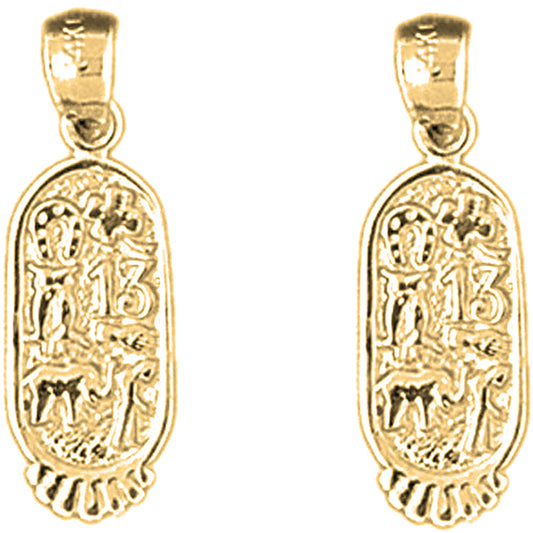 14K or 18K Gold 23mm Good Luck Charms Earrings