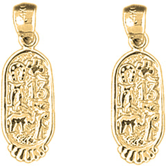 14K or 18K Gold 23mm Good Luck Charms Earrings