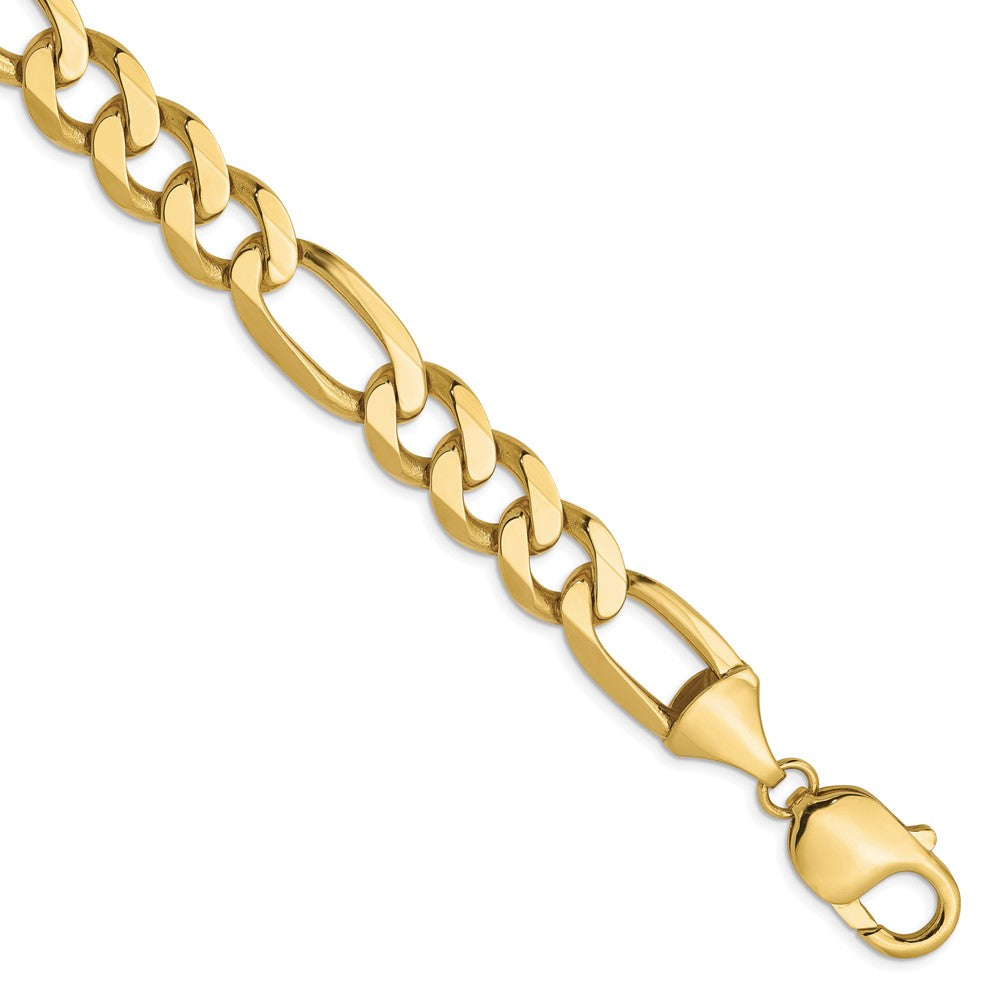 10K Yellow Gold 10mm Flat Figaro Chain