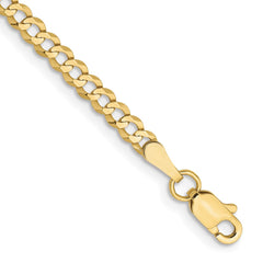 10K Yellow Gold 3.1mm Lightweight Flat Cuban Chain