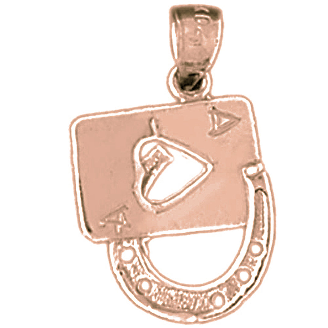 14K or 18K Gold Lucky Ace Of Spades Pendant