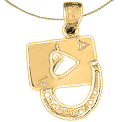 14K or 18K Gold Lucky Ace Of Spades Pendant