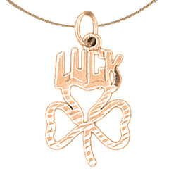 14K oder 18K Gold Kleeblatt, Kleeblatt Anhänger