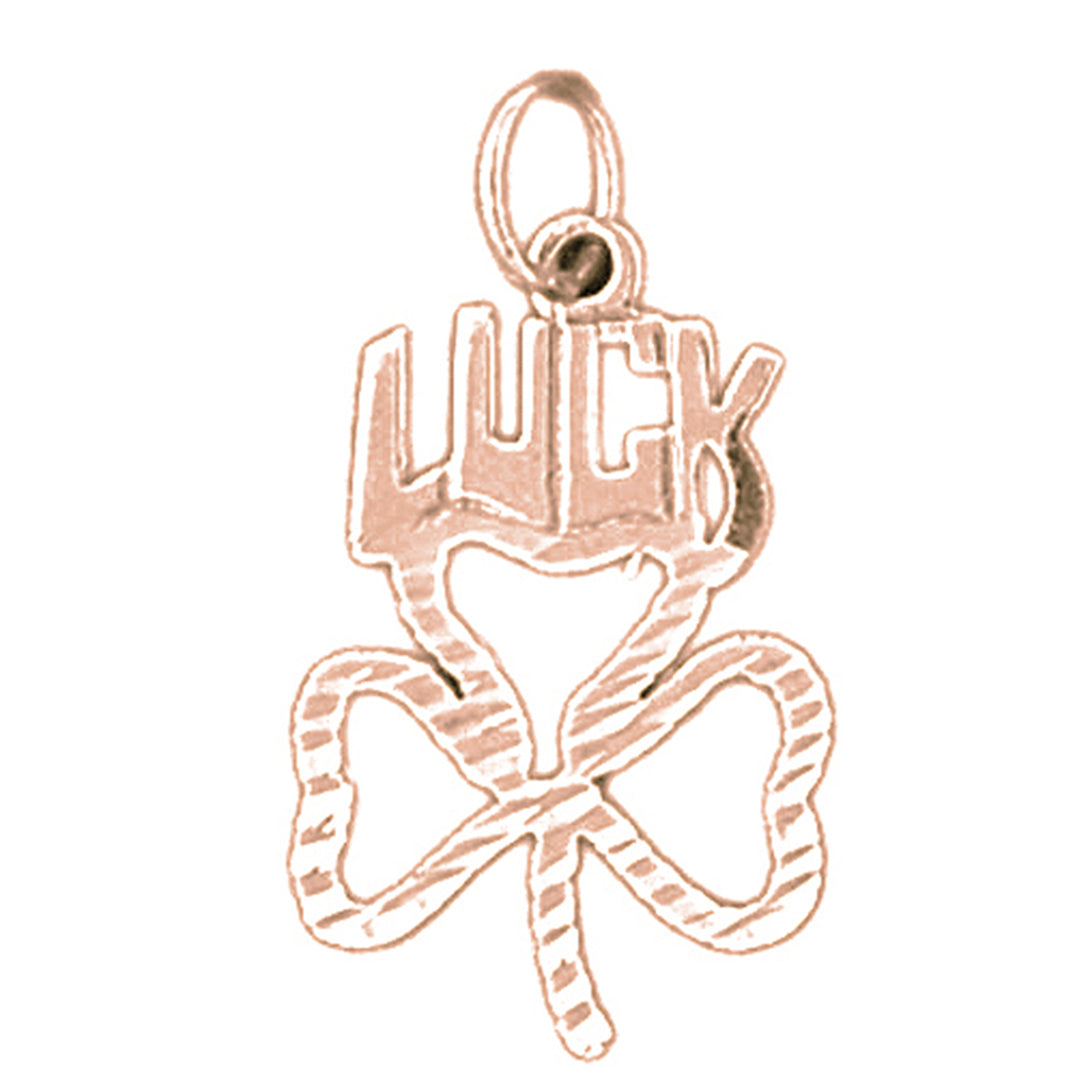 14K or 18K Gold Shamrock, Clover Pendant