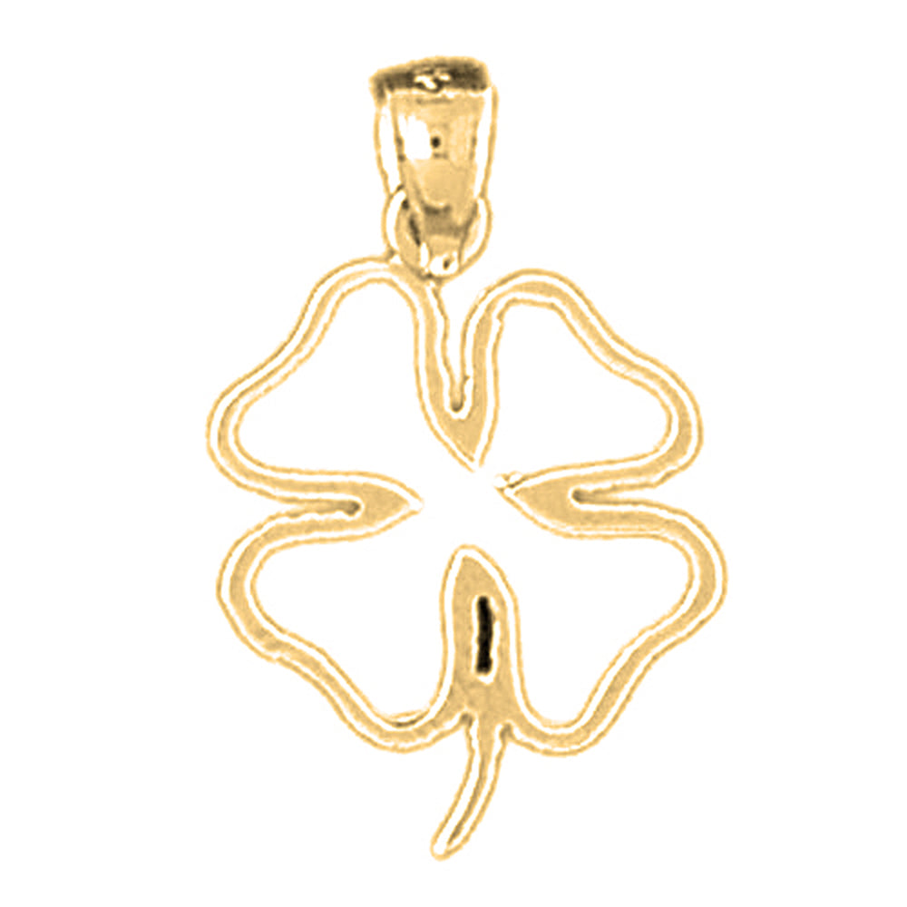 14K or 18K Gold Shamrock, Clover Pendant
