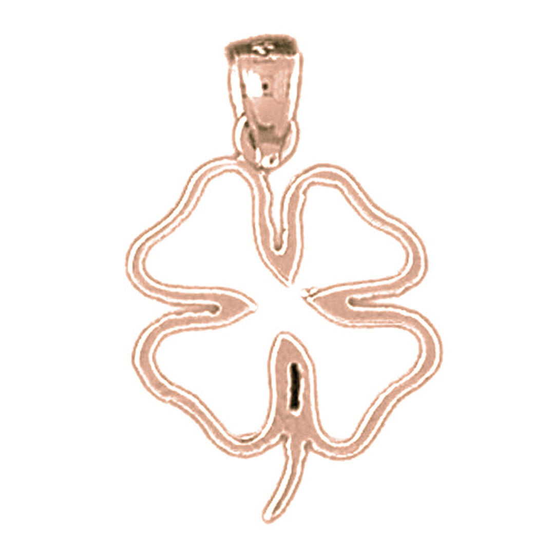 14K or 18K Gold Shamrock, Clover Pendant