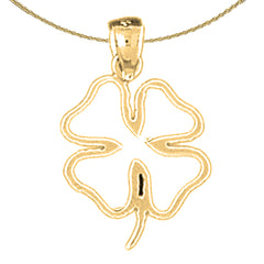 14K oder 18K Gold Kleeblatt, Kleeblatt Anhänger