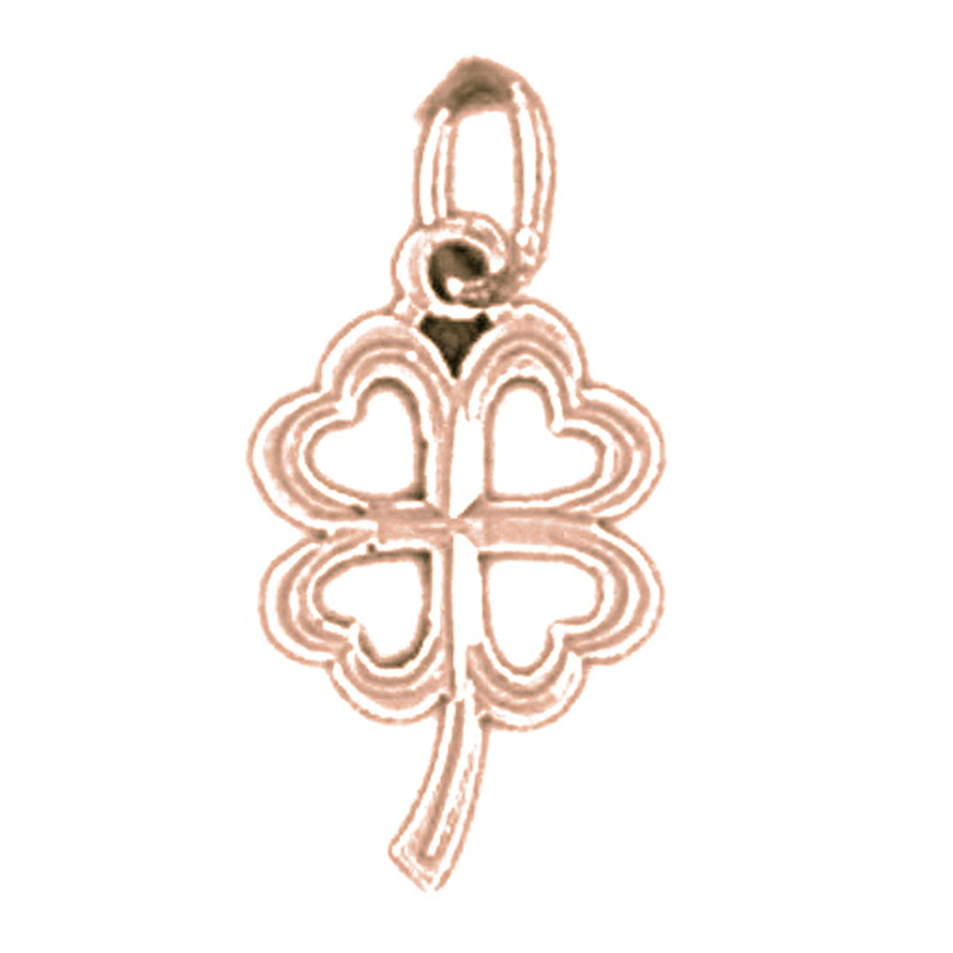 14K or 18K Gold Shamrock, Clover Pendant