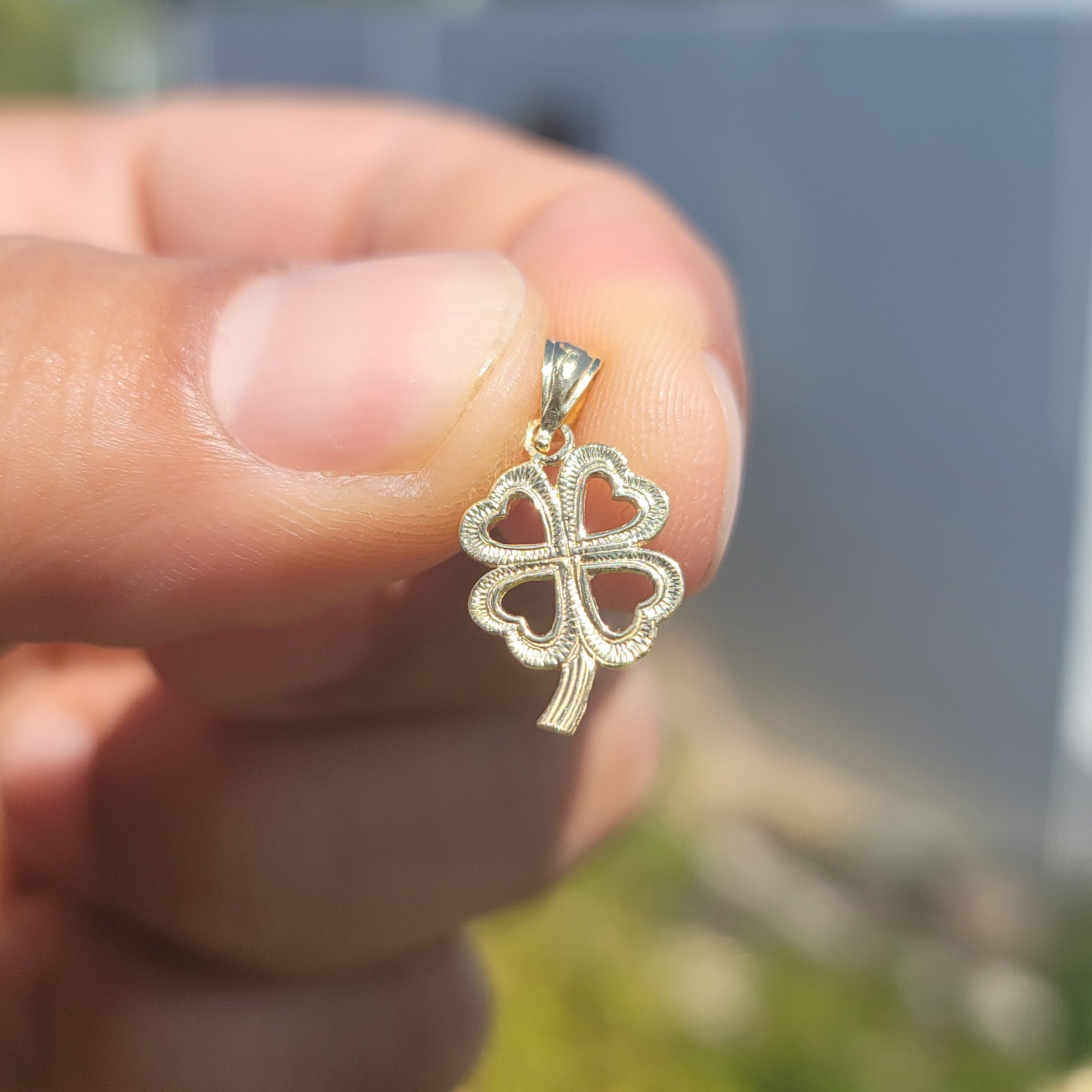 14K or 18K Gold Shamrock, Clover Pendant