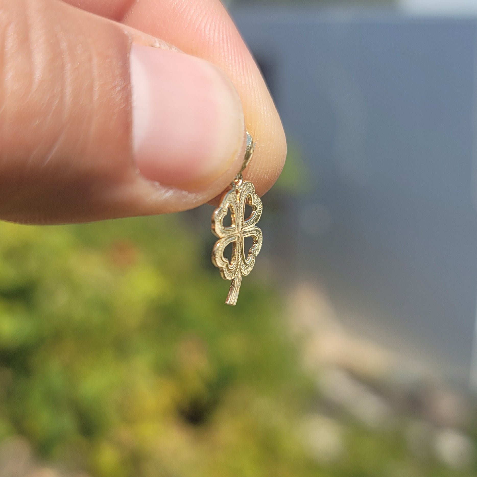 14K or 18K Gold Shamrock, Clover Pendant