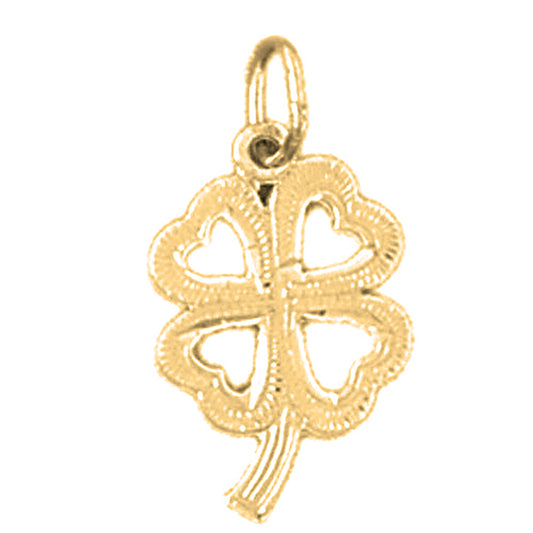 14K or 18K Gold Shamrock, Clover Pendant