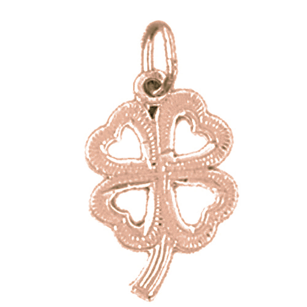 14K or 18K Gold Shamrock, Clover Pendant