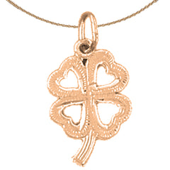 14K oder 18K Gold Kleeblatt, Kleeblatt Anhänger