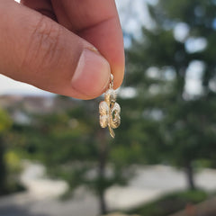 Colgante de trébol y trébol de oro de 10K, 14K o 18K